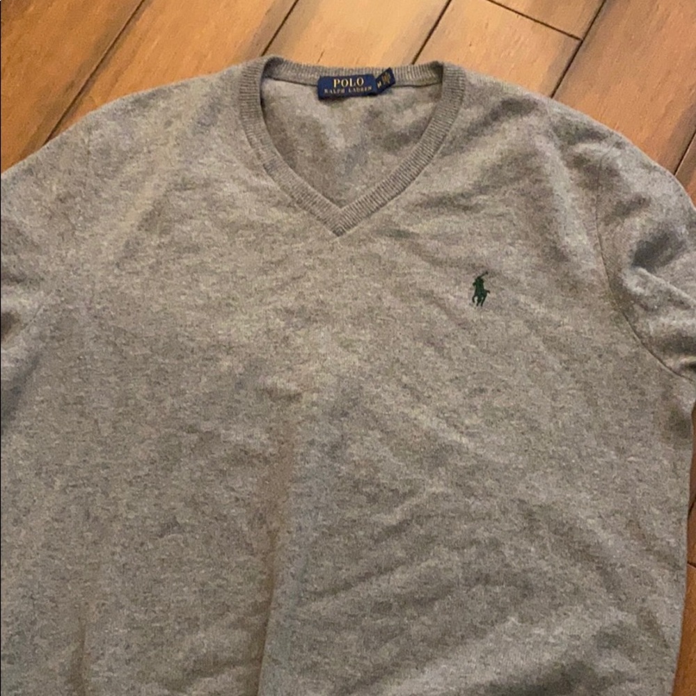 Polo wool vneck sweater